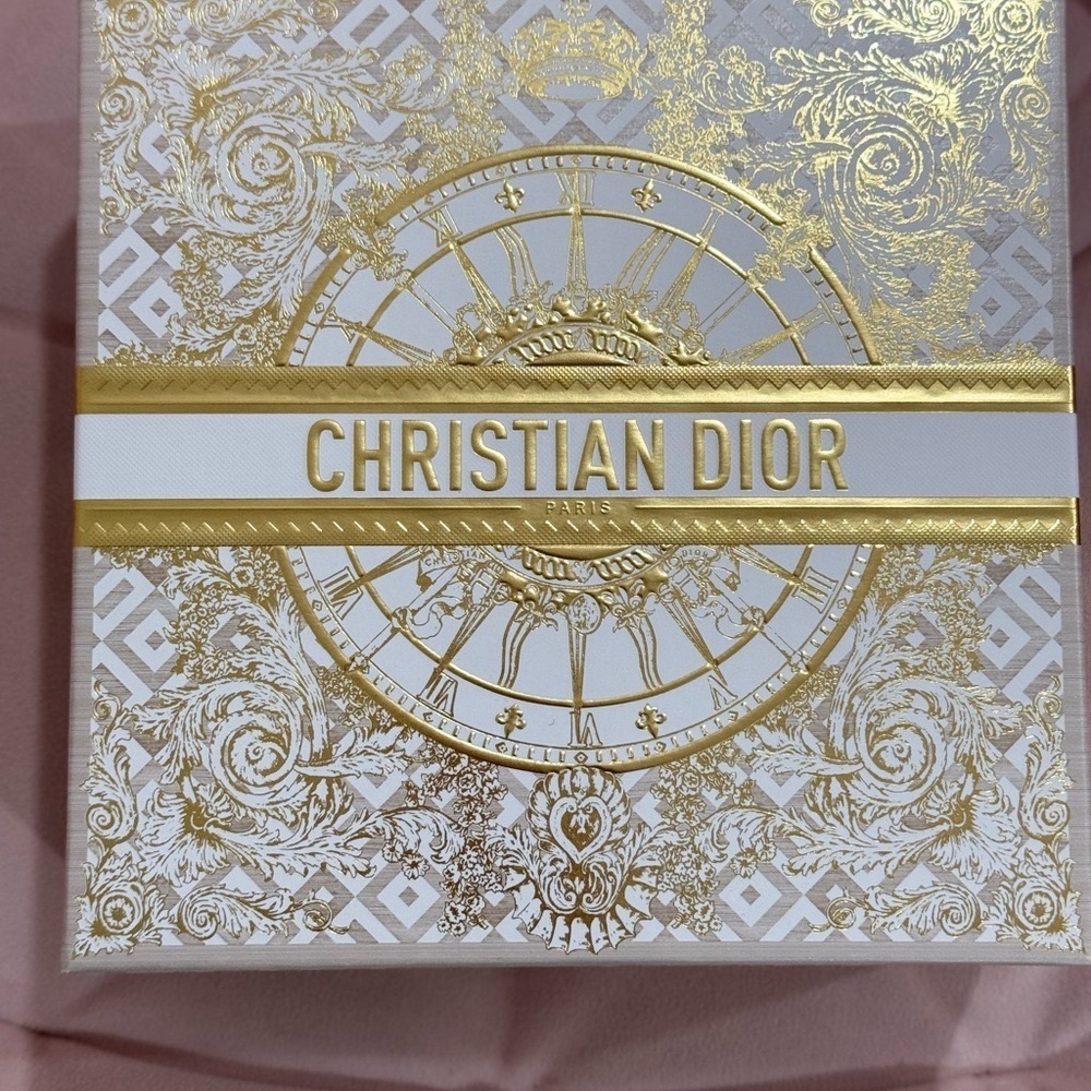 Christian Dior Gold and White Decorative Box (8in•8in*4in) Holiday Edition